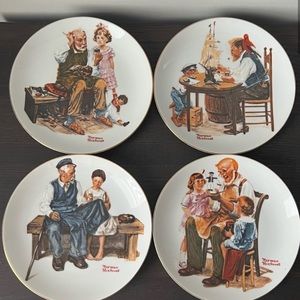 Vintage Norman Rockwell Set Of 4 Collectors Plates
